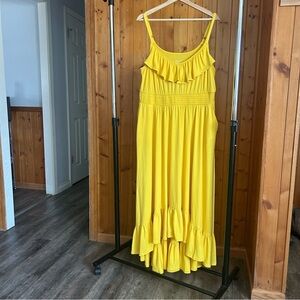 Torrid Yellow Ruffled Tiered Sundress Size 1